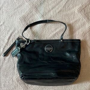 Coach Black Leather Tote Bag
